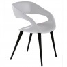 Shape Chair In White PU With Anthracite Legs - Shape Chair In White PU With Anthracite Legs