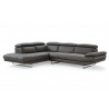 Pandora Sectional With Chaise On Left - Front - Dark Grey - Pandora Sectional With Chaise On Left - Front - Dark Grey