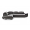 Pandora Sectional In Dark Gray Italian Leather - Front - Pandora Sectional In Dark Gray Italian Leather - Front