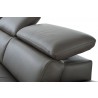 Pandora Sectional In Dark Gray Italian Leather - Head Rest Detail - Pandora Sectional In Dark Gray Italian Leather - Head Rest Detail