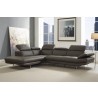 Pandora Sectional In Dark Gray Italian Leather - Pandora Sectional In Dark Gray Italian Leather