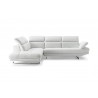 Pandora Sectional In White Italian Leather - Front - Pandora Sectional In White Italian Leather - Front