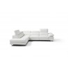 Livio Sectional Large In White - Front with Headrest Open - Livio Sectional Large In White - Front with Headrest Open