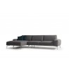 Negramaro Sectional With Chaise - Front - Dark Grey - Negramaro Sectional With Chaise - Front - Dark Grey