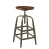 Sullivan Swivel Stool With Pewter & Walnut Finish - Sullivan Swivel Stool With Pewter & Walnut Finish