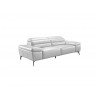 Camelo Sofa Silver Colored Leather with Black Powder Coated Legs - Camelo Sofa Silver Colored Leather with Black Powder Coated Legs
