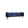 Deklan 3 Seater Sofa Blue Fabric - Angled View - Deklan 3 Seater Sofa Blue Fabric - Angled View