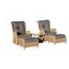 Southampton Rattan Sofa Conversation 5pc Set - Dark Grey Cushion - White BG