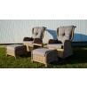 Southampton Rattan Sofa 5pc Set - Dark Grey Cushion - Side View