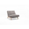 Splitback Elk Chair in Oak Lacquered and Dance Gray Fabric - Reclined - Splitback Elk Chair in Oak Lacquered and Dance Gray Fabric - Reclined