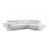 Pandora Sectional In White Italian Leather - angled - Pandora Sectional In White Italian Leather - angled