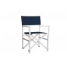Vivere Studio Aluminum Folding Director's Chair - Navy Steel - White BG