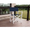 Vivere Studio Aluminum Folding Director's Chair - Navy Steel