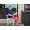 Vivere Studio Aluminum Folding Director's Chair - White - Actual