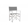 Vivere Studio Aluminum Folding Director's Chair - Dark Grey - White BG