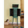 Paris Jewelry Armoire - Sea Green - Opened - Paris Jewelry Armoire - Sea Green - Opened