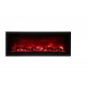 Remii 42" Basic Clean-face Electric Built-in With Glass With Black Steel Surround - Red Flame  - Remii 42" Basic Clean-face Electric Built-in With Glass With Black Steel Surround - Red Flame 