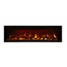 60" Basic Clean-face Electric Built-in With Glass With Black Steel Surround - Red Flame with Log - 60" Basic Clean-face Electric Built-in With Glass With Black Steel Surround - Red Flame with Log