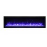 Amantii 74" Extra Tall Clean Face Electric Built-in With Black Steel Surround - Blue Flame - Amantii 74" Extra Tall Clean Face Electric Built-in With Black Steel Surround - Blue Flame