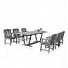 Renaissance Outdoor 7-piece Hand-scraped Wood Patio Dining Set with Extension Table - White BG - Renaissance Outdoor 7-piece Hand-scraped Wood Patio Dining Set with Extension Table - White BG