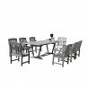 Vifah Renaissance Outdoor 9-piece Hand-scraped Wood Patio Dining Set with Extension Table - White BG - Vifah Renaissance Outdoor 9-piece Hand-scraped Wood Patio Dining Set with Extension Table - White BG