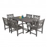 Renaissance Outdoor 7-piece Hand-scraped Wood Patio Dining Set with Extension Table - White bG - Renaissance Outdoor 7-piece Hand-scraped Wood Patio Dining Set with Extension Table - White bG