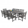 Vifah Renaissance Outdoor Hand-scraped Wood Patio Dining Table - Chairs Moved - Vifah Renaissance Outdoor Hand-scraped Wood Patio Dining Table - Chairs Moved