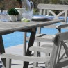 Renaissance Outdoor Hand-scraped Wood Patio Dining Extension Table - Table Close-up Lifestyle - Renaissance Outdoor Hand-scraped Wood Patio Dining Extension Table - Table Close-up Lifestyle