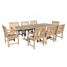 Renaissance Eco-friendly 9-piece Outdoor Hand-scraped Hardwood Dining Set