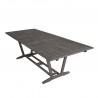 Renaissance Outdoor Patio Hand-scraped Wood Dining Extension Table - Angled with White BG - Renaissance Outdoor Patio Hand-scraped Wood Dining Extension Table - Angled with White BG