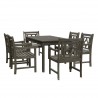 Renaissance Outdoor 7-piece Wood Patio Rectangular Table Dining Set - White BG - Renaissance Outdoor 7-piece Wood Patio Rectangular Table Dining Set - White BG