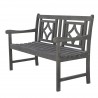 Renaissance Outdoor Wood Patio Bench - White BG - Renaissance Outdoor Wood Patio Bench - White BG