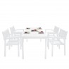 Bradley Outdoor Patio Wood 5-piece Dining Set with Stacking Chairs - White bG - Bradley Outdoor Patio Wood 5-piece Dining Set with Stacking Chairs - White bG