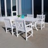 Bradley Outdoor 5-piece Wood Patio Dining Set in White - Lifestyle - Bradley Outdoor 5-piece Wood Patio Dining Set in White - Lifestyle