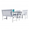Bradley Outdoor 4-piece Wood Patio Dining Set with 4-foot Bench in White - White BG - Bradley Outdoor 4-piece Wood Patio Dining Set with 4-foot Bench in White - White BG