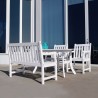 Bradley Outdoor 4-piece Wood Patio Dining Set with 4-foot Bench in White - Lifestyle - Bradley Outdoor 4-piece Wood Patio Dining Set with 4-foot Bench in White - Lifestyle