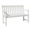 Bradley Outdoor  Wood Patio 4-foot Bench in White - Bradley Outdoor  Wood Patio 4-foot Bench in White