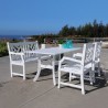 Bradley Outdoor 4-piece Wood Patio Dining Set with 4-foot Bench in White - Lifestyle - Bradley Outdoor 4-piece Wood Patio Dining Set with 4-foot Bench in White - Lifestyle