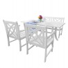 Bradley Outdoor 4-piece Wood Patio Dining Set with 4-foot Bench in White - Whihte BG