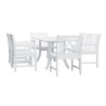 Bradley Outdoor 6-piece Wood Patio Curvy Legs Table Dining Set - Whiet BG - Bradley Outdoor 6-piece Wood Patio Curvy Legs Table Dining Set - Whiet BG