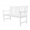 Bradley Outdoor Wood Patio Curvy Legs Table Dining Bench - White BG - Bradley Outdoor Wood Patio Curvy Legs Table Dining Bench - White BG