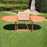 Malibu Outdoor Wood Patio Dining Extension Table - Extended - Lifestyle - Malibu Outdoor Wood Patio Dining Extension Table - Extended - Lifestyle