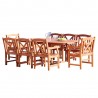 Malibu Outdoor 9-piece Wood Patio Dining Set with Extension Table - Set - Malibu Outdoor 9-piece Wood Patio Dining Set with Extension Table - Set