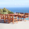 Malibu Outdoor 7-piece Wood Patio Dining Set with Extension Table - Lifestyle - Malibu Outdoor 7-piece Wood Patio Dining Set with Extension Table - Lifestyle