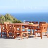 Malibu Outdoor 9-piece Wood Patio Dining Set with Extension Table - Lifestyle - Malibu Outdoor 9-piece Wood Patio Dining Set with Extension Table - Lifestyle