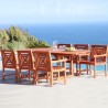 Malibu Outdoor 7-piece Wood Patio Dining Set with Extension Table - Lifestyle - Malibu Outdoor 7-piece Wood Patio Dining Set with Extension Table - Lifestyle