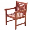 Malibu Outdoor Wood Patio Dining Chair - Angled - Malibu Outdoor Wood Patio Dining Chair - Angled