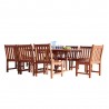  Outdoor 9-piece Wood Patio Dining Set with Extension Table & Armless Chair - White BG -  Outdoor 9-piece Wood Patio Dining Set with Extension Table & Armless Chair - White BG