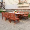 Malibu Outdoor 7-piece Wood Patio Extendable Table Dining Set - Lifestyle - Malibu Outdoor 7-piece Wood Patio Extendable Table Dining Set - Lifestyle
