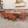 Malibu Outdoor 9-piece Wood Patio Extendable Table Dining Set - LIfestyle - Malibu Outdoor 9-piece Wood Patio Extendable Table Dining Set - LIfestyle